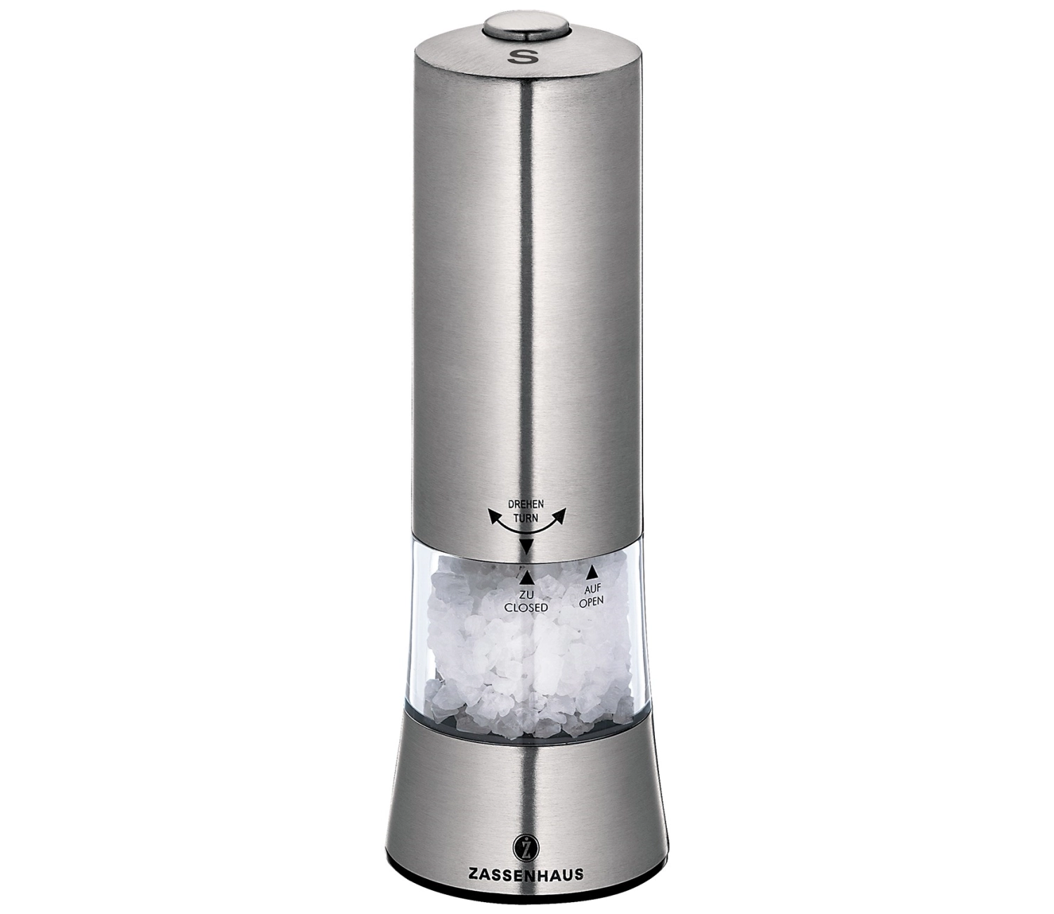 Moulin à sel « Gera » électrique 18 cm acier inoxydable