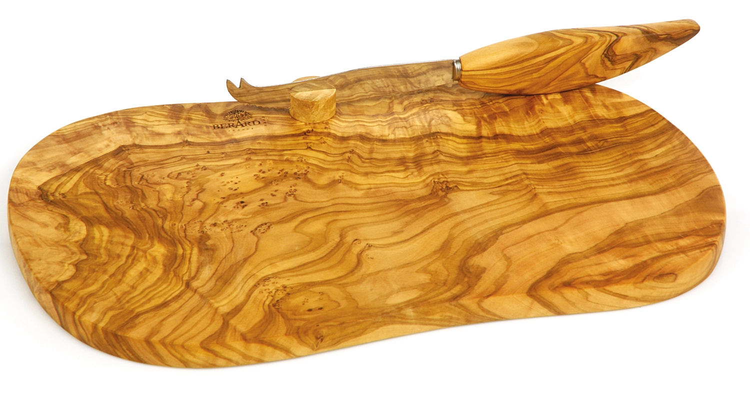 Plateau fromage + couteau 30x18cm / hauteur 1,3cm olivier