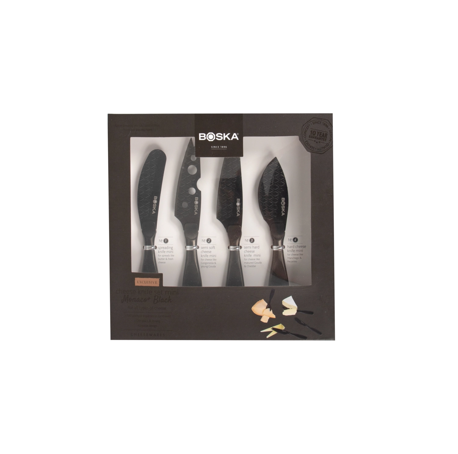 Käsem.-Set Mini Monaco+ Schwarz schwarz Edelstahl 190x190x24