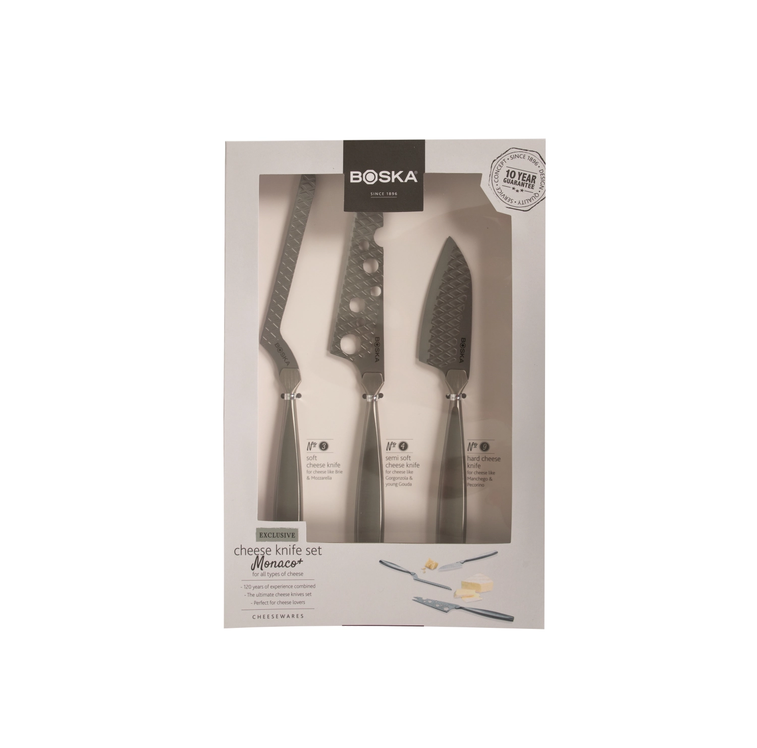 Käsemesser-Set Monaco+ silber Edelstahl 277x143x20mm