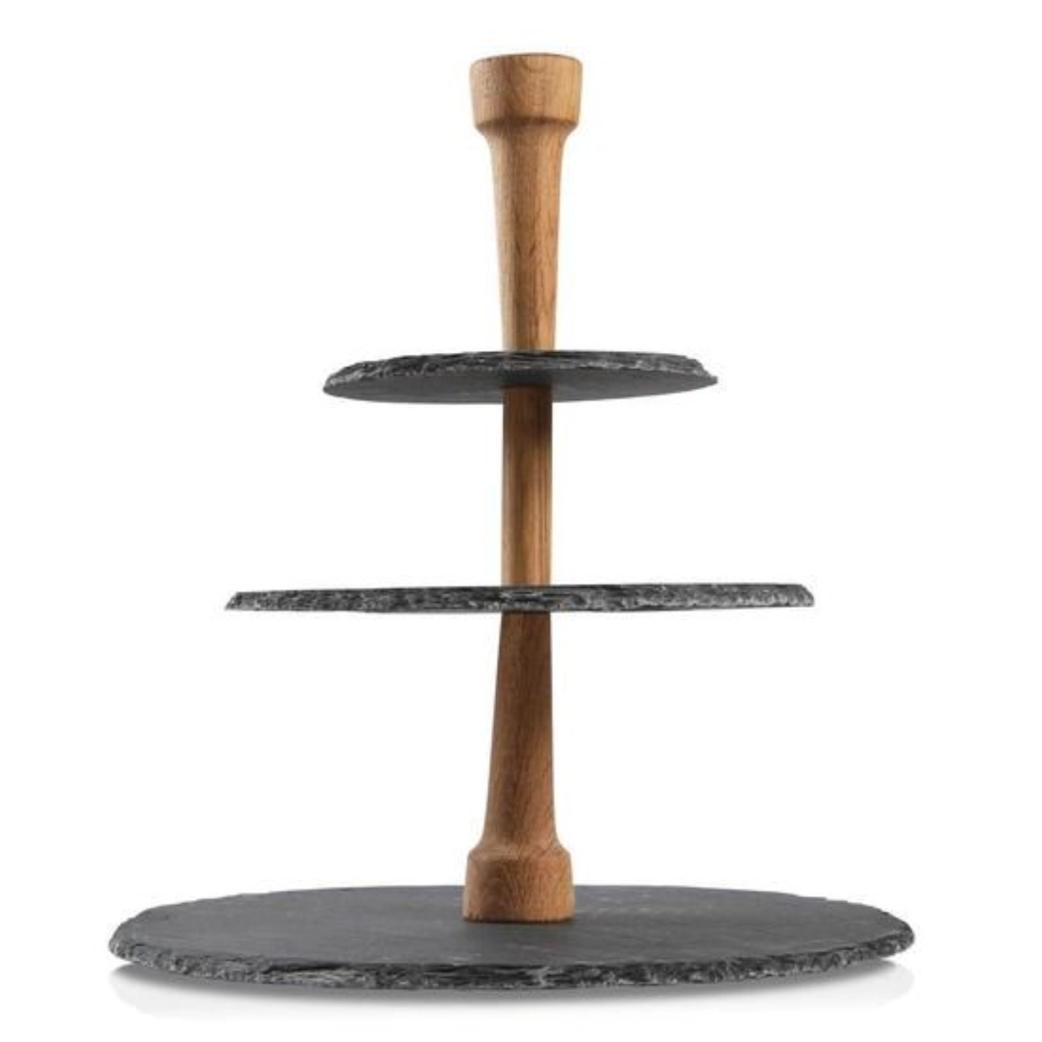 Party tower noir ardoise et chêne 300x300x335mm