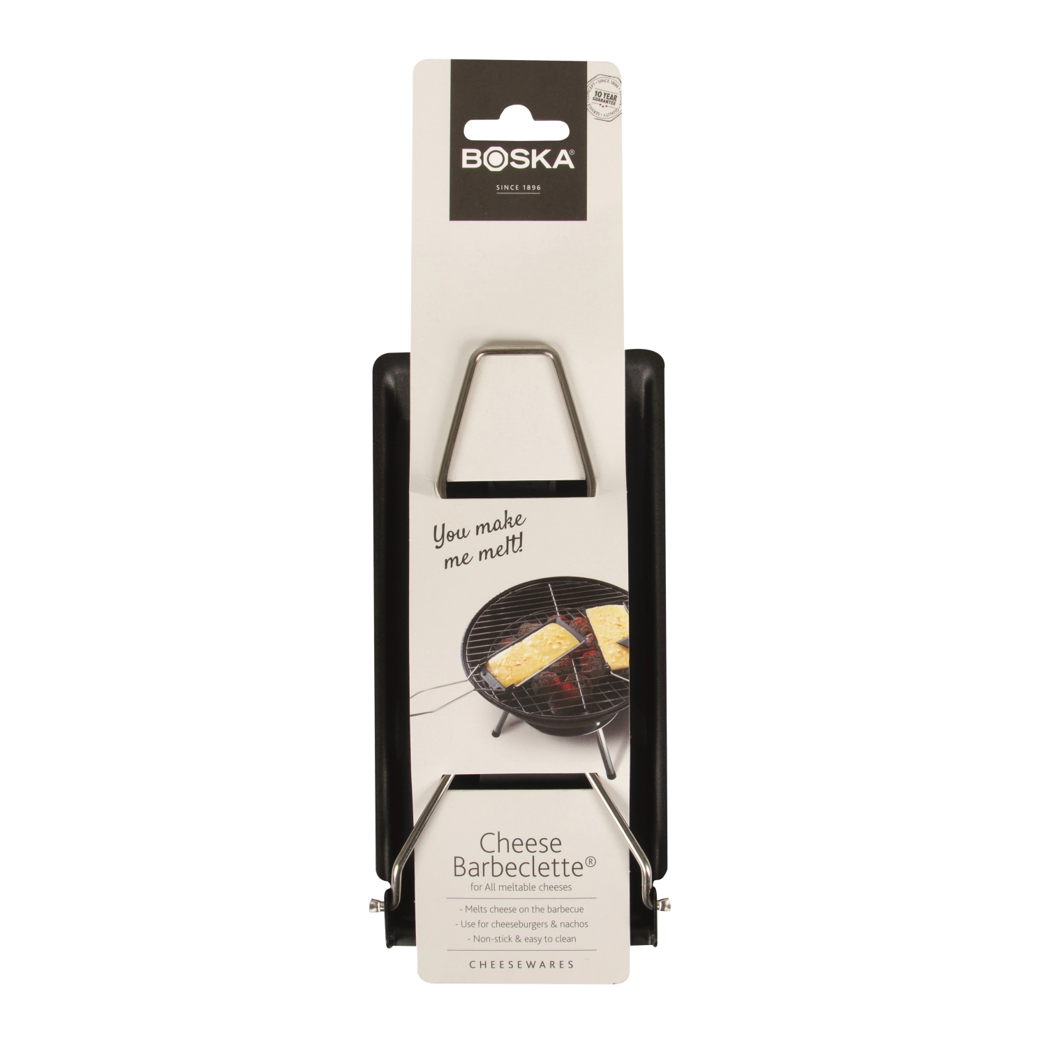 Cheese barbeclette® noir inox. plastique acier 270x90x10