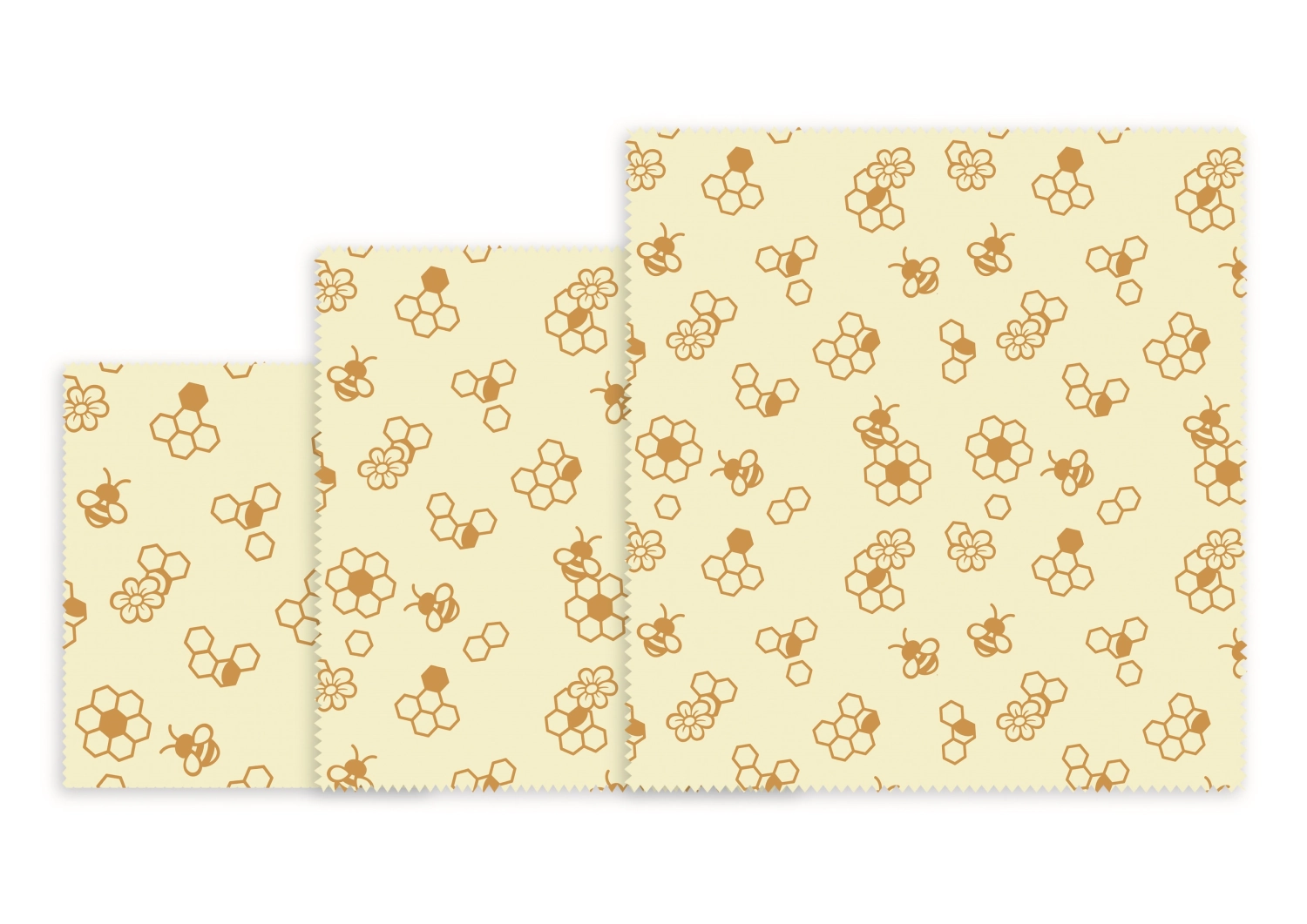Serviettes de cire d'abeille abeille 3, 18x20,25x28,33x35.5