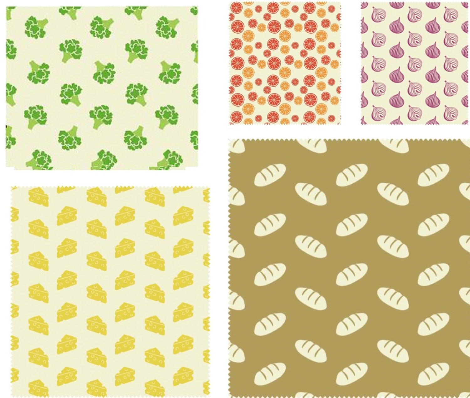 5er Set Kombi Bienenwachstuch diverse Grössen