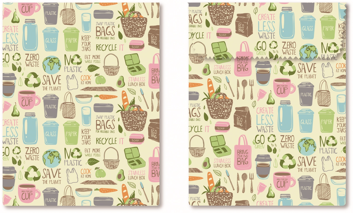 2er Set Bienenwachs Sandwich & Snackbeutel