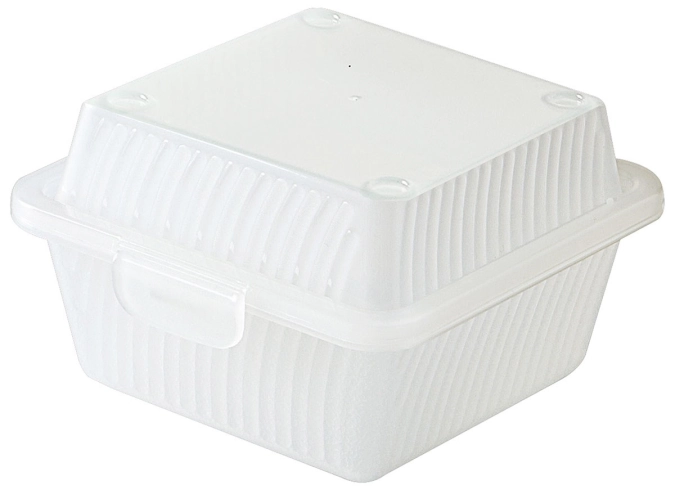 Eco-Takeouts Behälter, weiss für Hamburger 12 x 13 x 8 cm