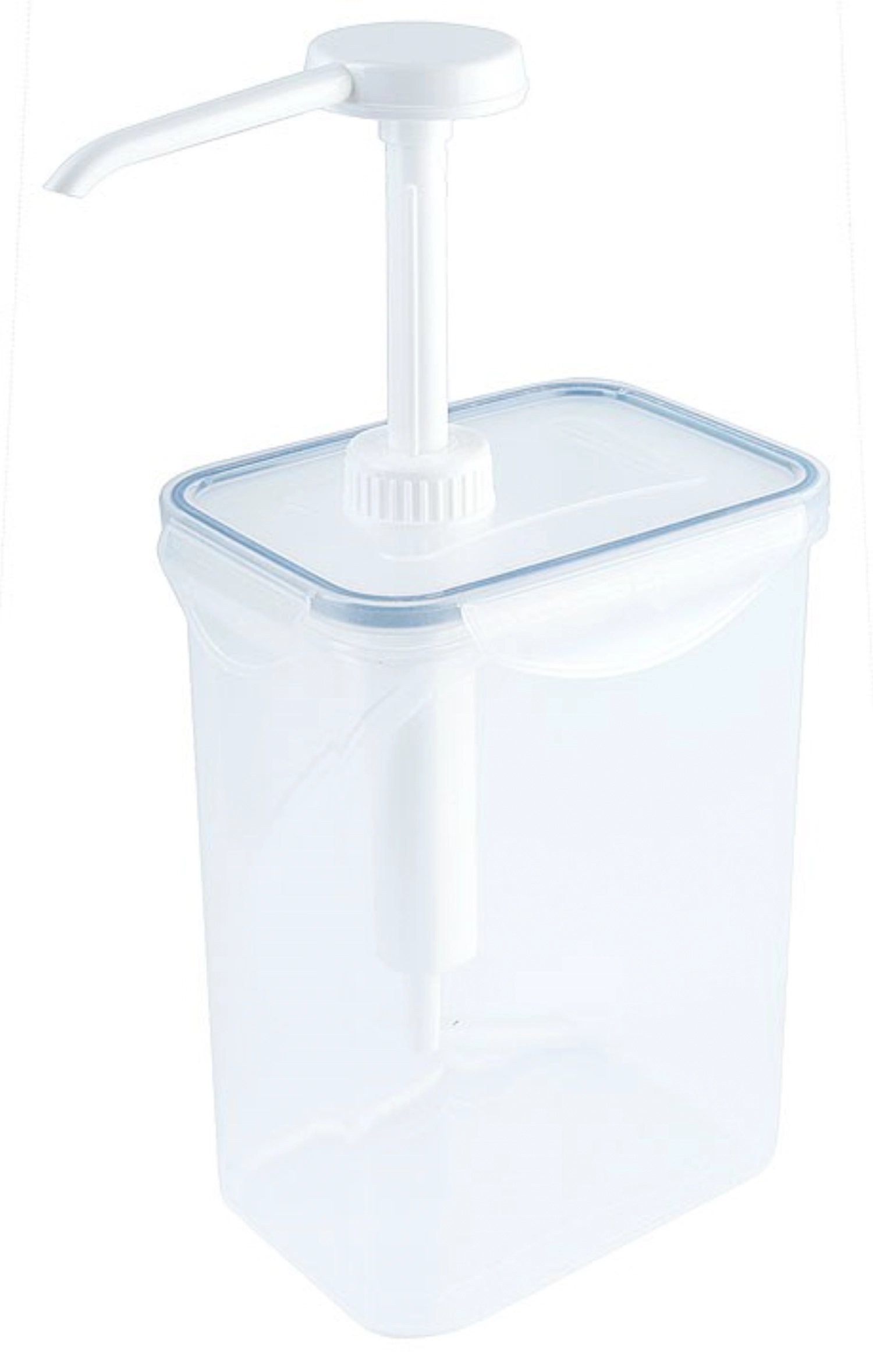 Dispenser m. 30ml Pumpe, eckig PP, 13x9x29 cm - 1.5l