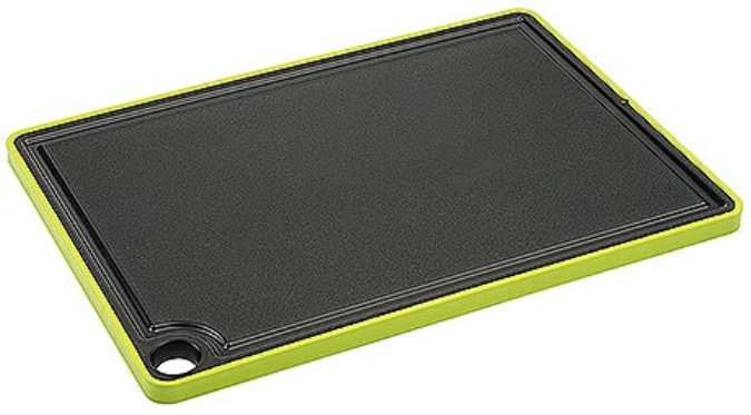 Planche à découper non-slip en PP noir/jaune, 26.5x18.5cm