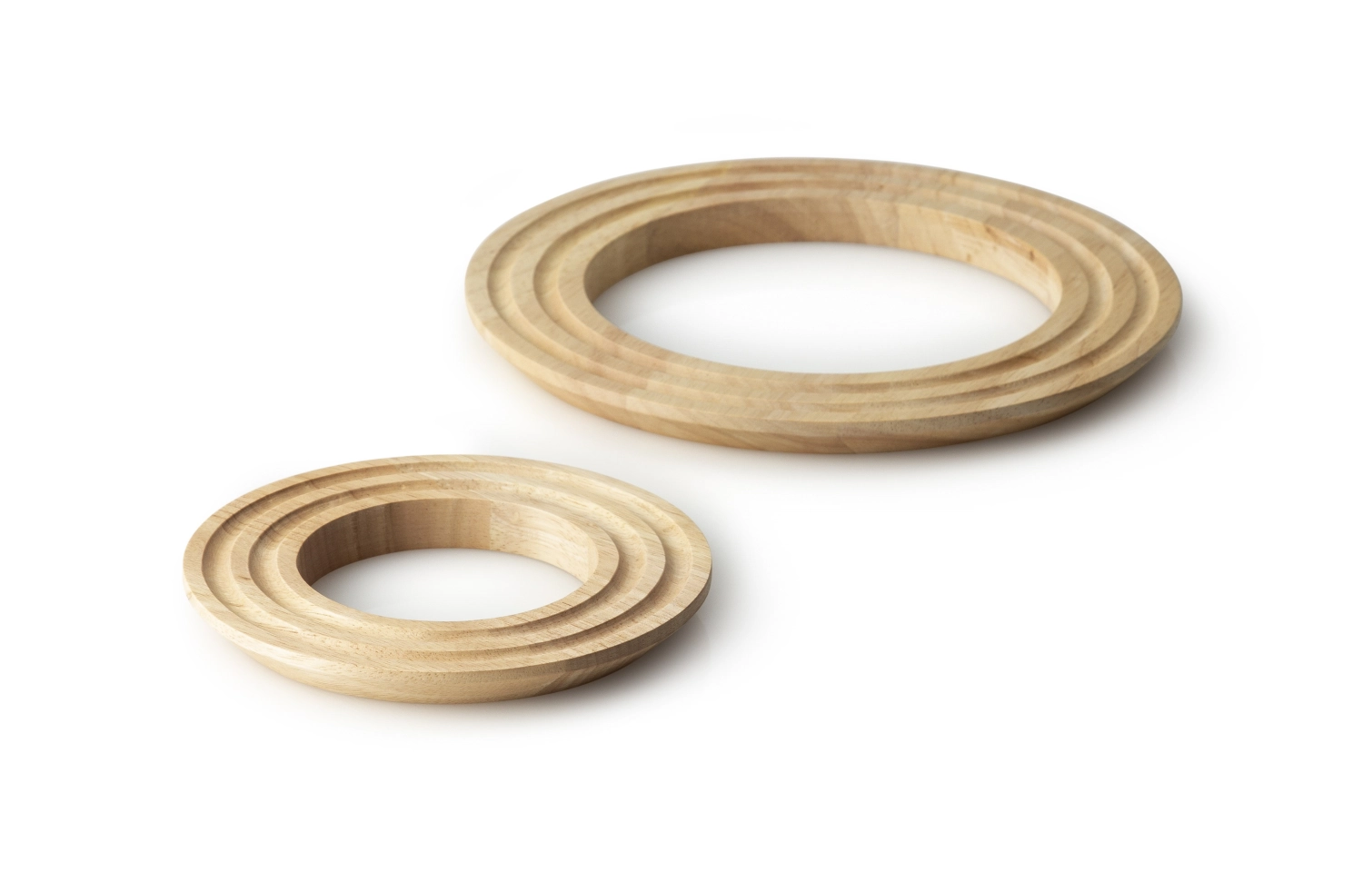 Dessous de plat rond en hévéa, 21x1.5cm