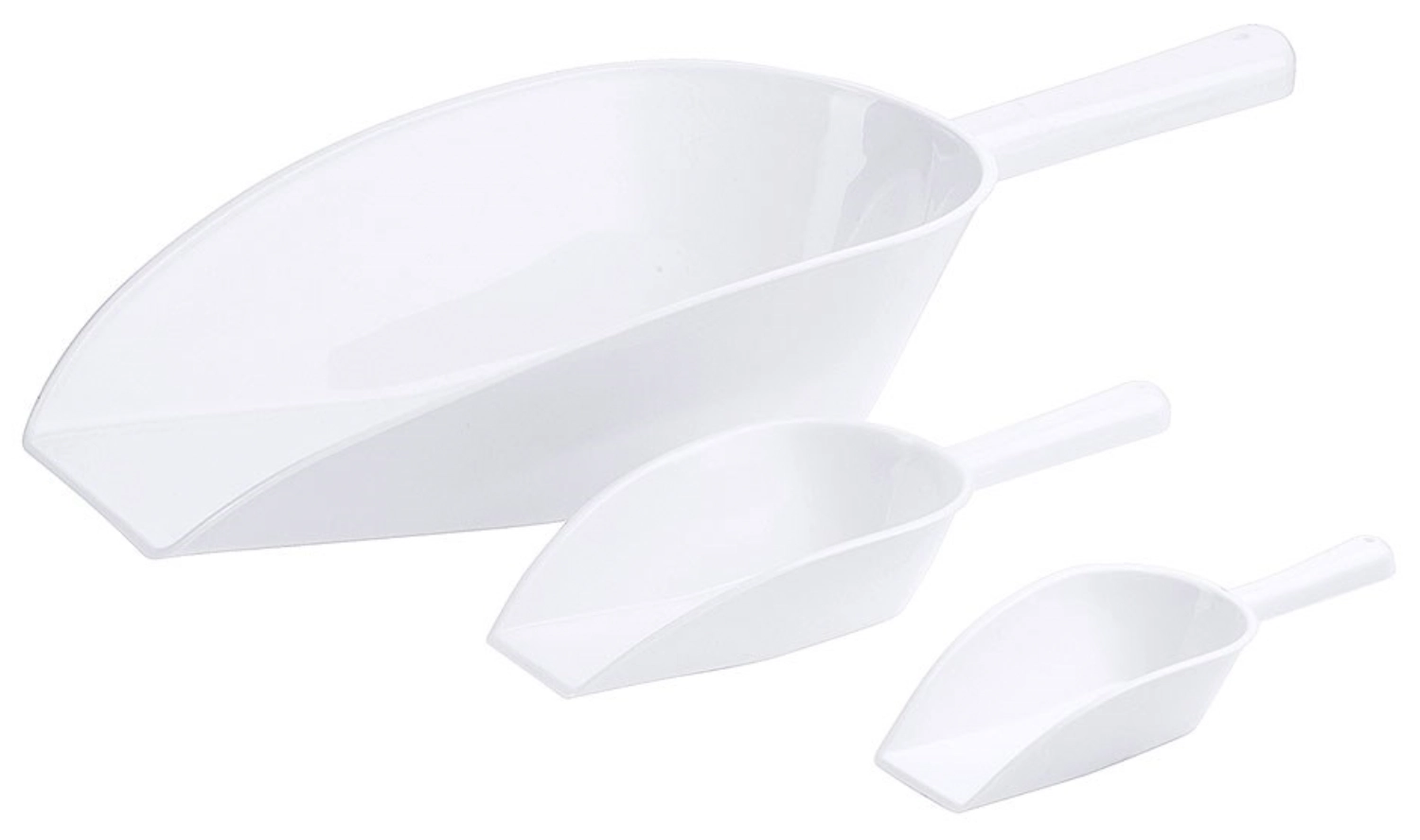 Abwiegeschaufel aus PP weiss, 40 cm / 1.5L