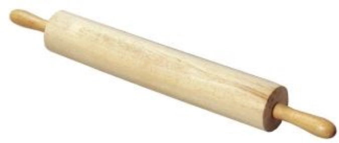 Teigroller 45cm D: 8.3cm Gesamtlänge 64cm, Gummibaumholz