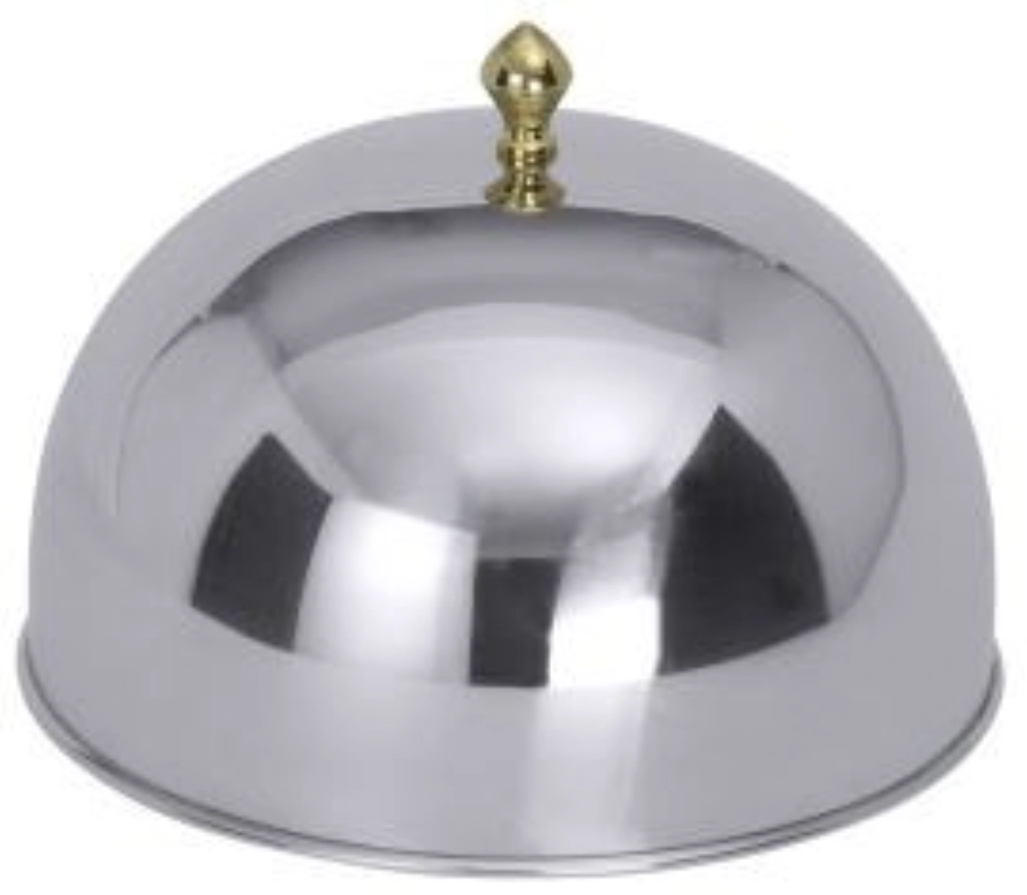 Tellercloche 26 cm CNS mit vergoldetem Griffknopf