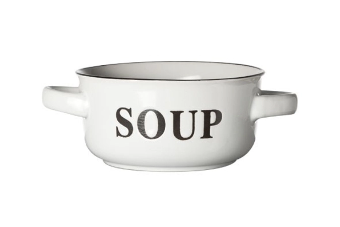 Bol à soupe "soup" blanc, 47cl, 13.5x6.5 cm