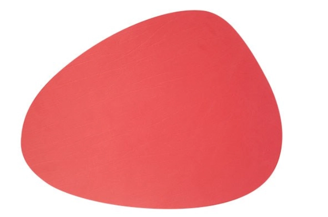 Placemat cuir rouge oval-conique 41x30cm