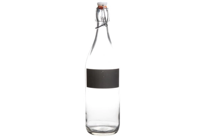 Bouteille ro a/partie craie+bouchon bl.