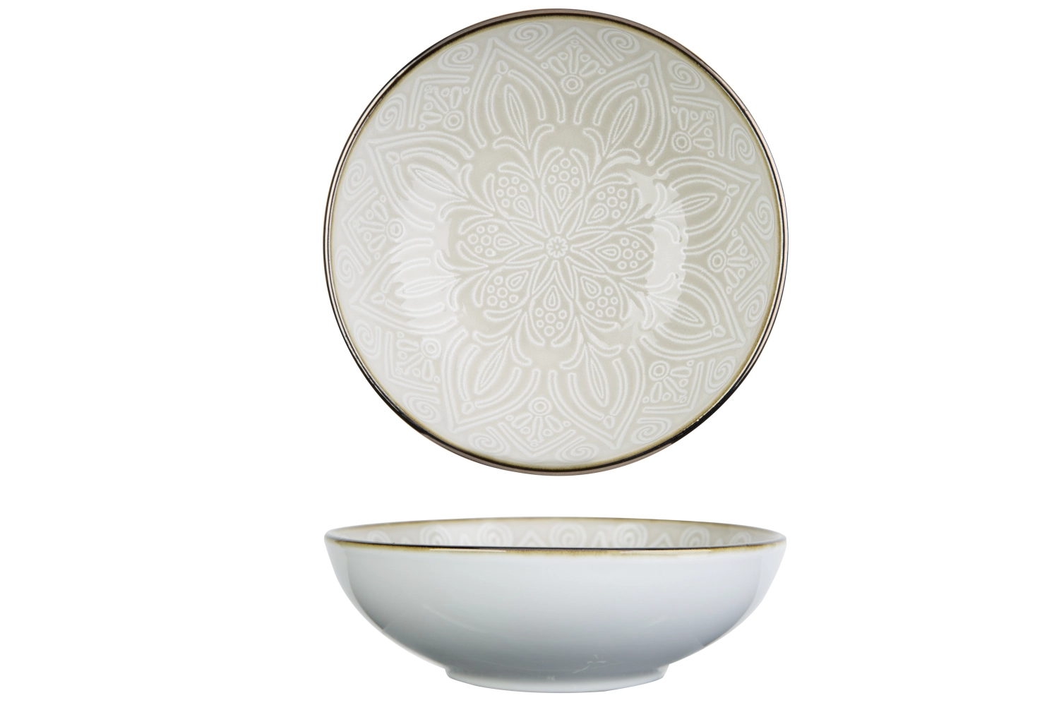 Murano beige assiette creuse d18,5xh5,7c