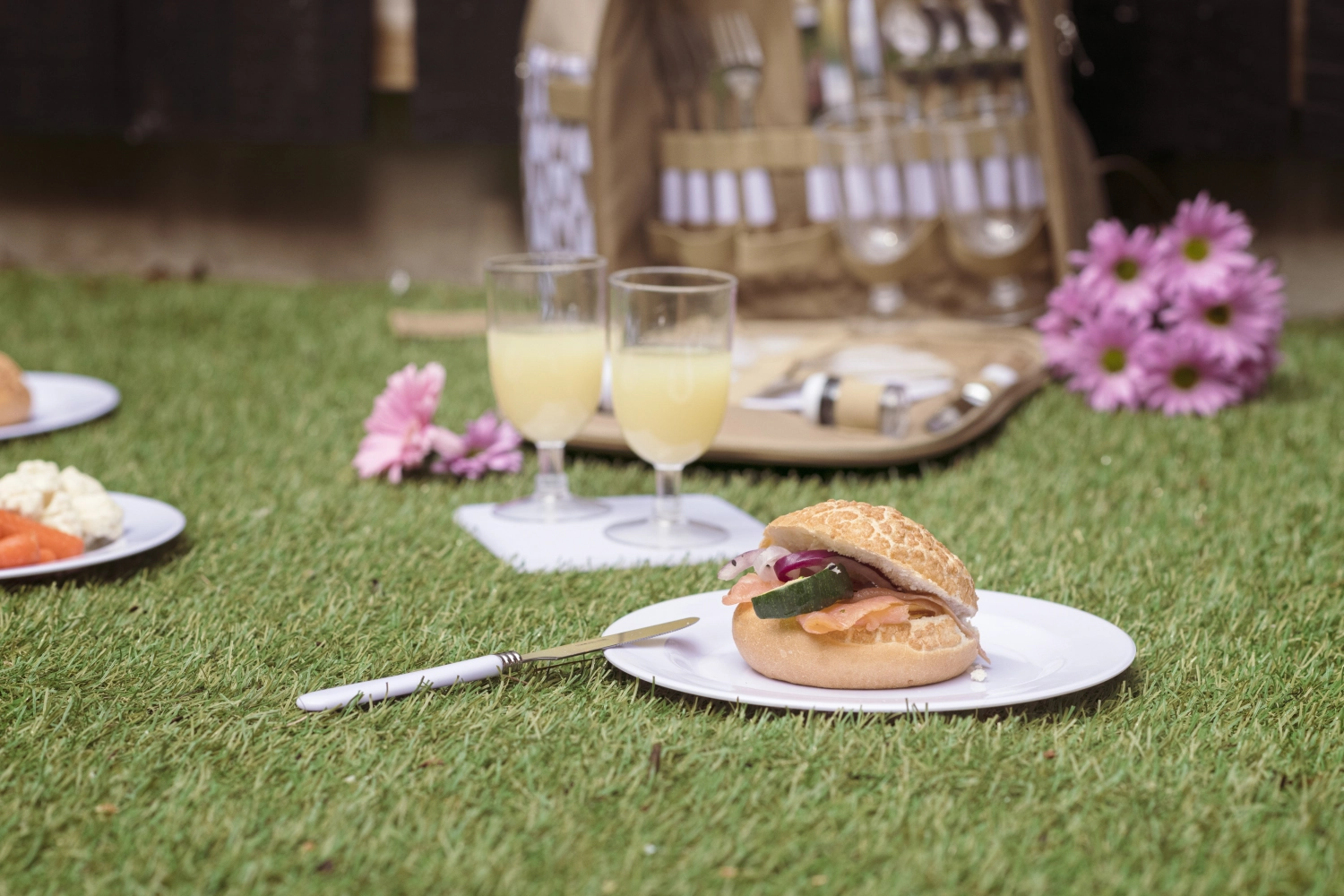 Picknick-Rucksack beige, 4 Pers. 30x20x40cm