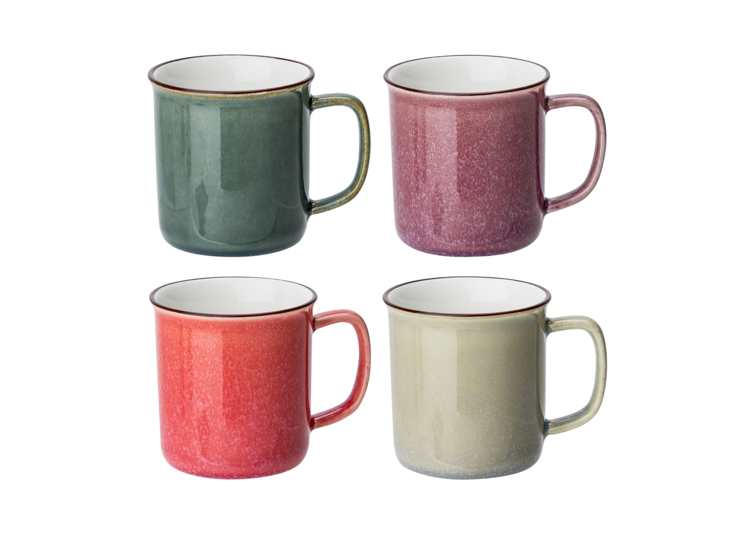 4er Set Becher Sara, pink,lila,grau,petrol, 12cl