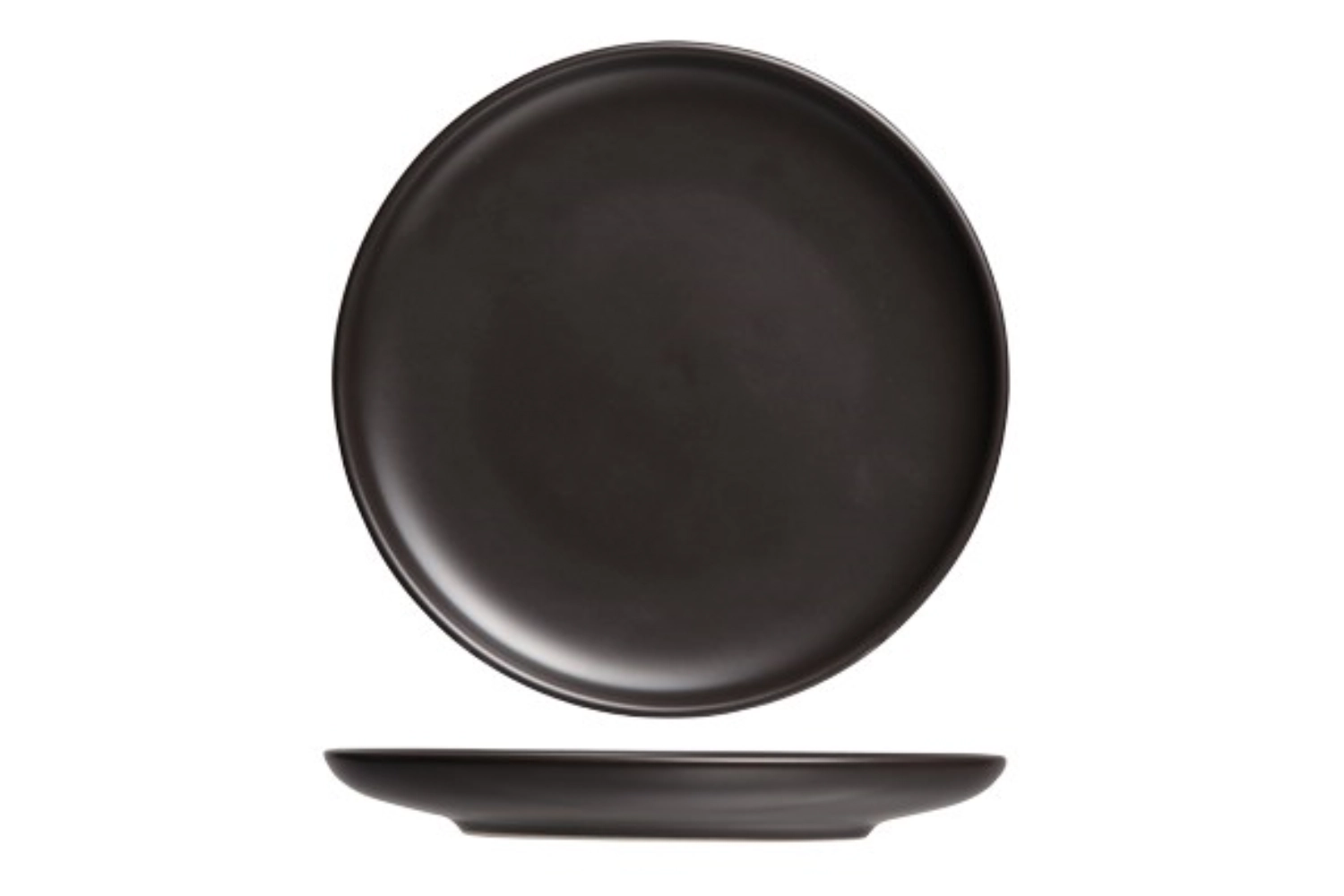 Okinawa Teller flach, schwarz, D 23.3cm H 2.5cm