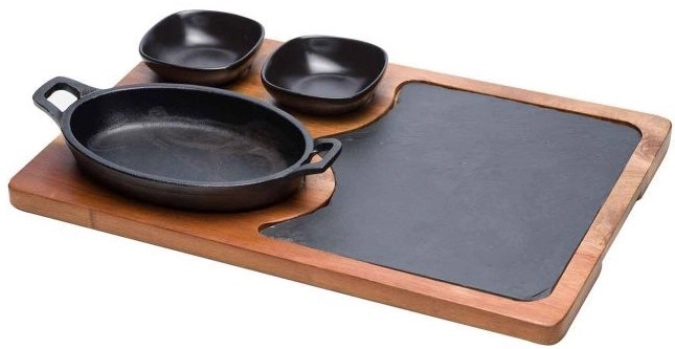 4er Set Grillpfanne 38.5x25x1.5cm