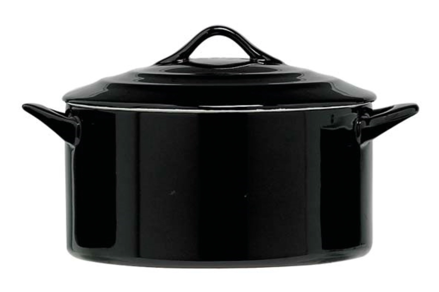 Auflaufform rund mit Deckel 1.0 L, 17x8cm, schwarz