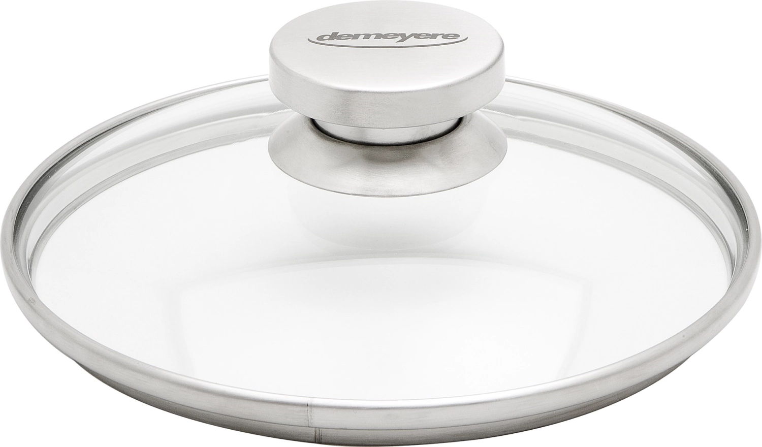 Couvercle en verre avec anneau en acier inoxydable 22cm