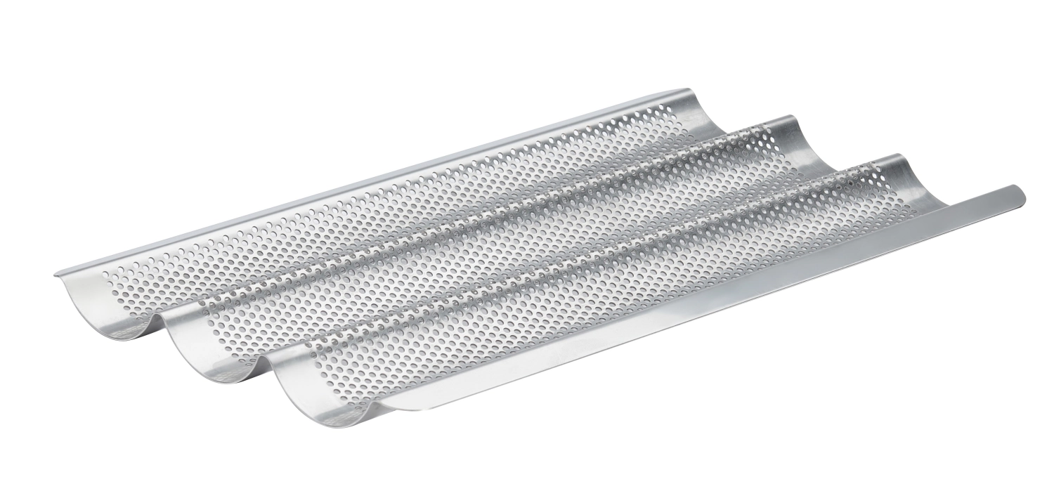 Plaque 3 baguettes inox perfore