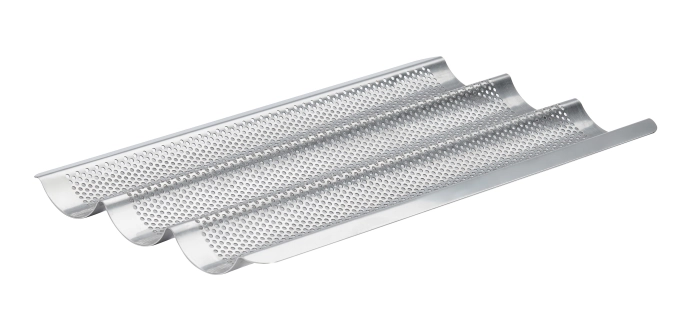 Plaque 3 baguettes inox perfore