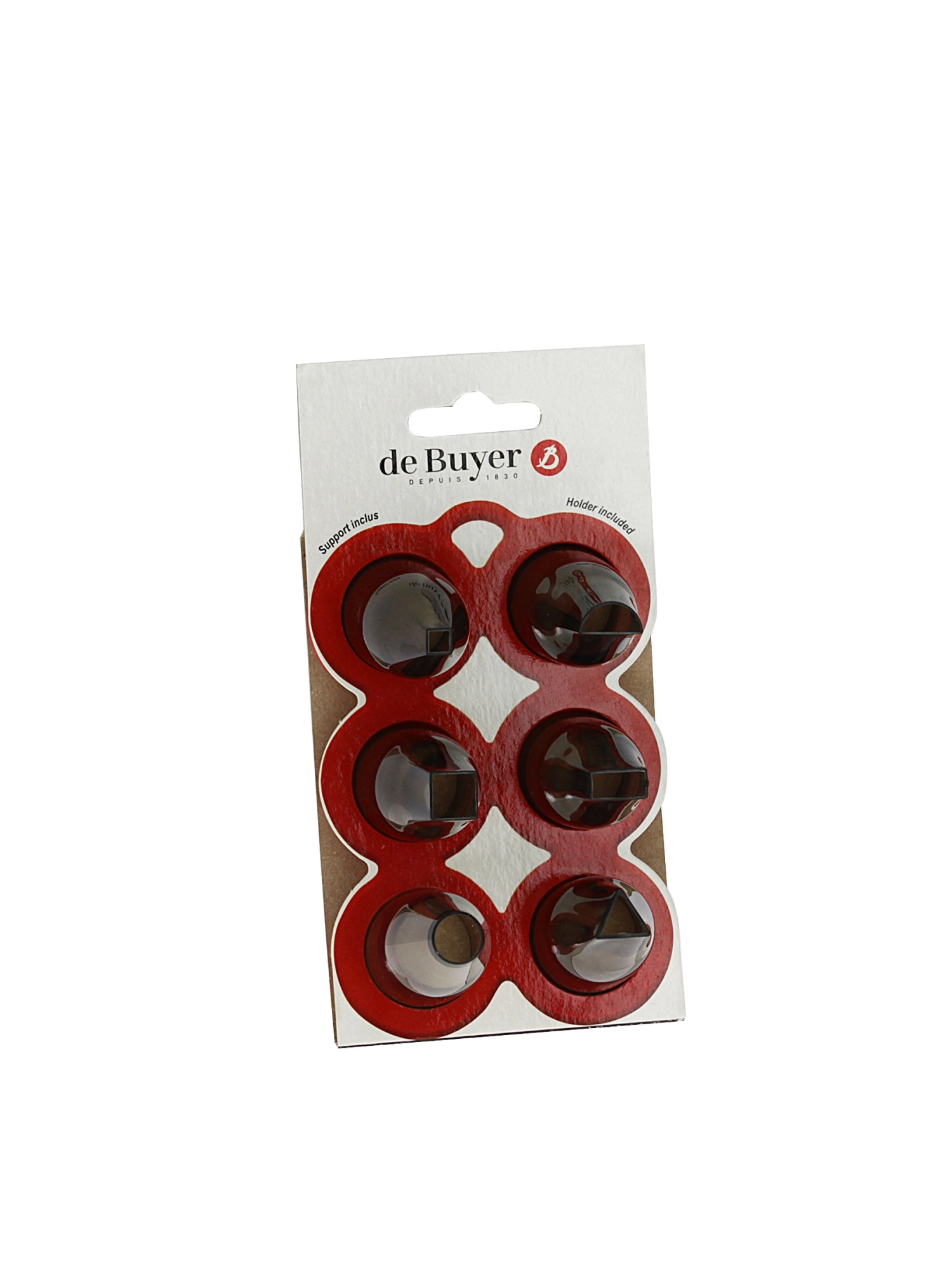 Geometrisch Set, 6 Tüllen mit Sockel