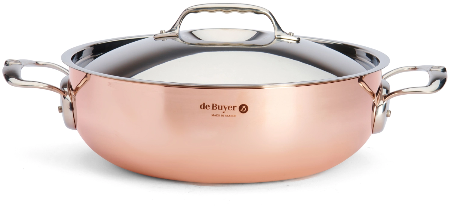 Prima matera cocotte conique en cuivre noble 28cm, couver.