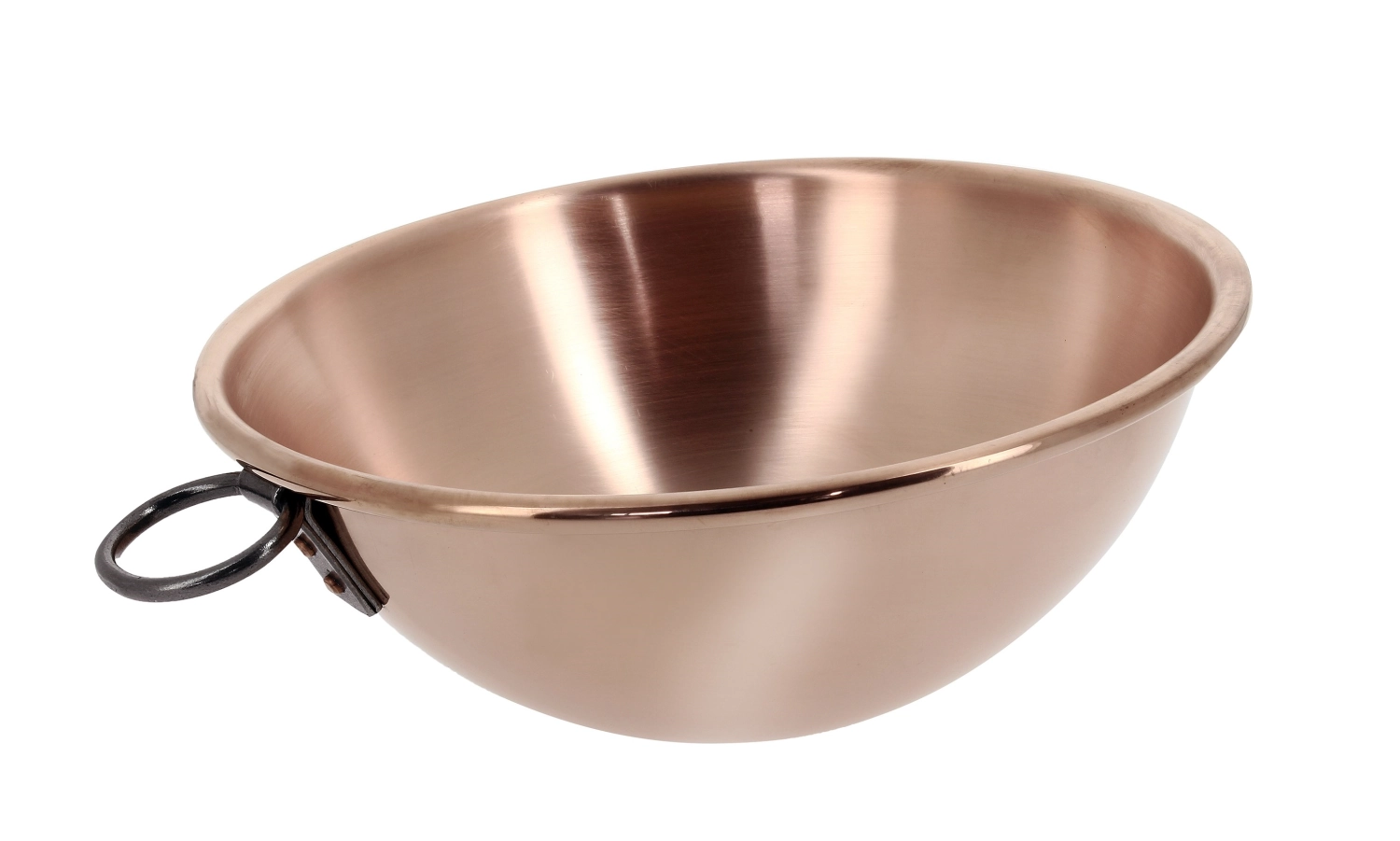 Bassine 1/2 sph. cuivre massif ø 26cm a anneau