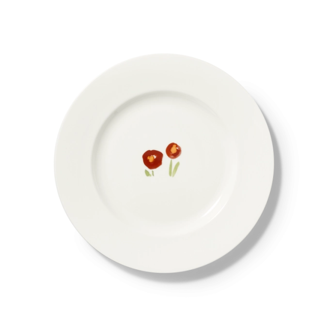 Impression Assiette plate 26,5 cm rouge coquelicot