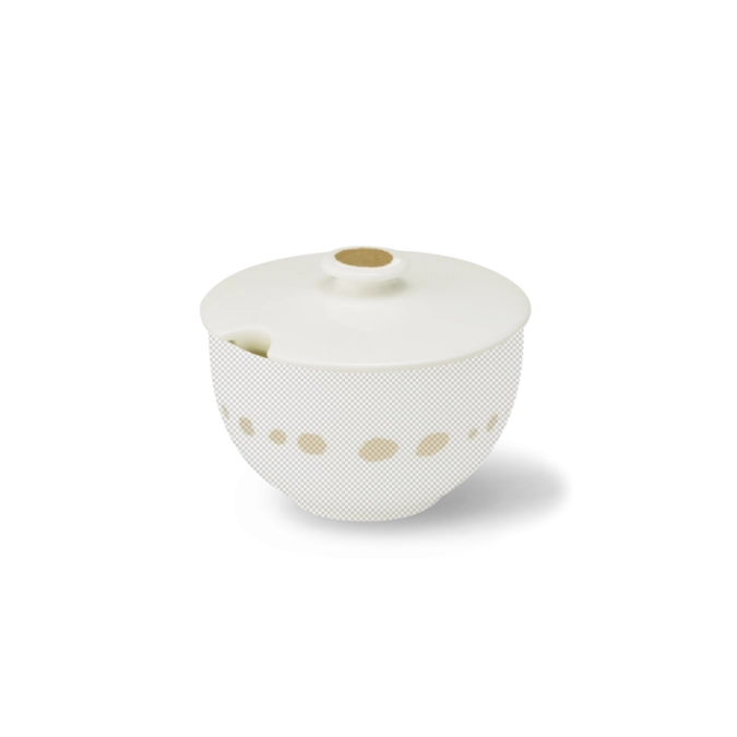 Golden Pearls Deckel Zuckerdose rund