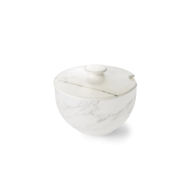 Carrara Deckel Zuckerdose rund