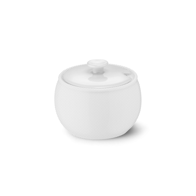 Solid Color couvercle sucrier et confiture blanc