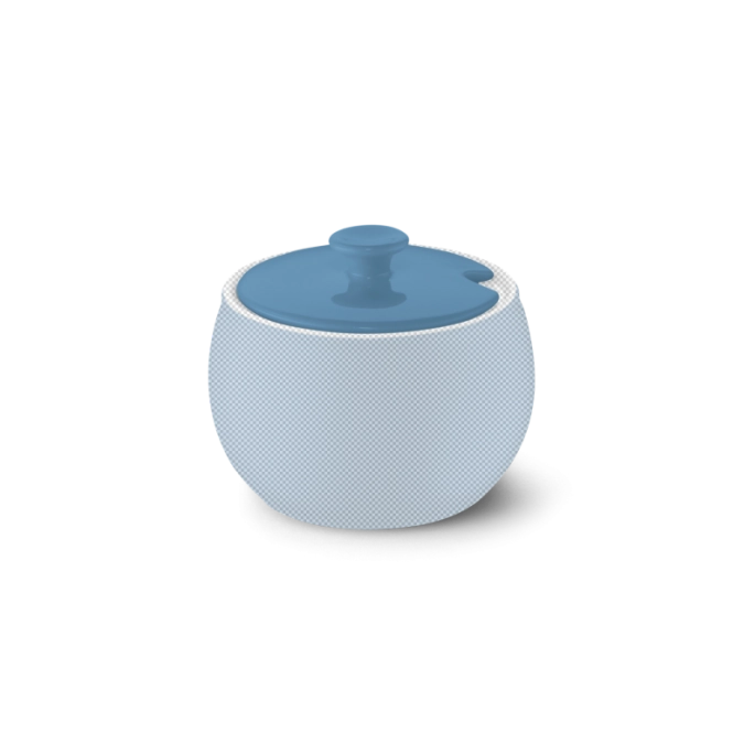 Solid Color couvercle sucrier vintage blue