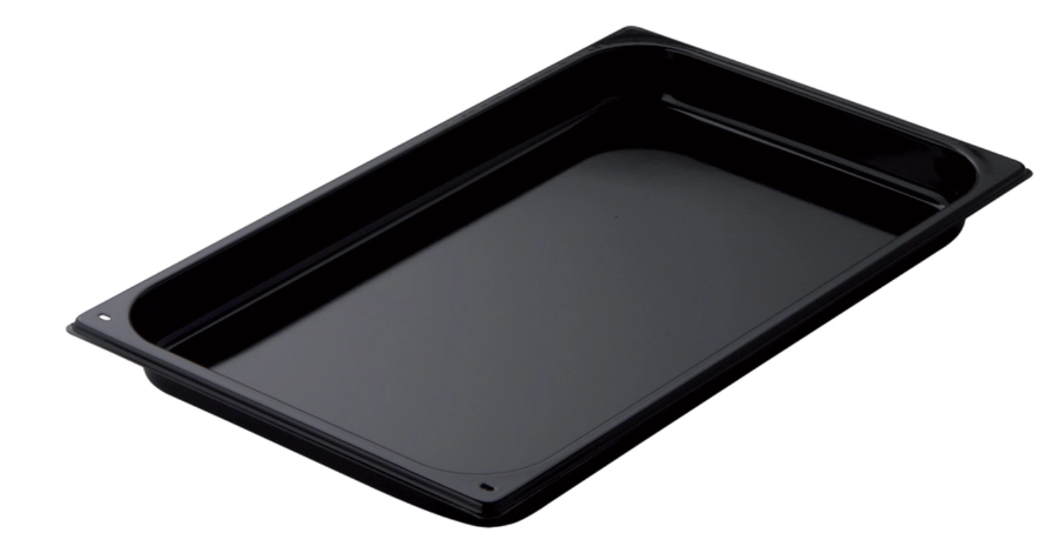 Bac gn 1/1 65 acier inoxydable noir émaillé 53x32.5 h6.5cm