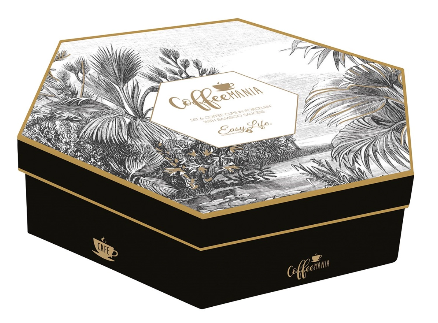 Coffee Mania 6er Espr.-becher m. Unters. Retro Jungle110ml