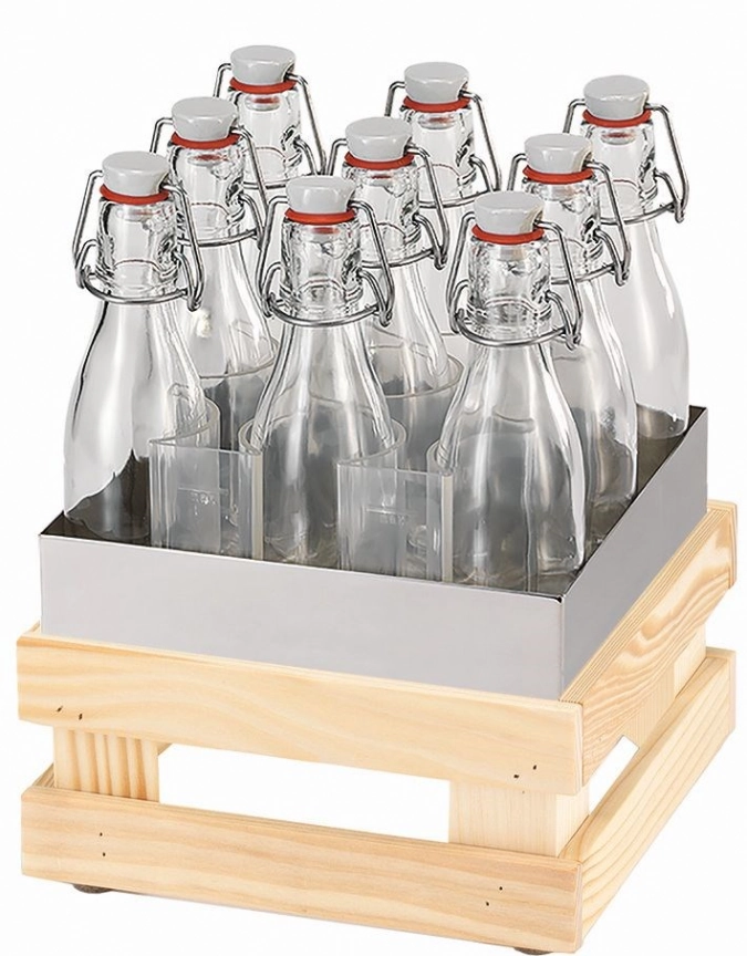 Set RAISER Getränke S-Standfuss aus Fichte H29cm, 9Bügelf.