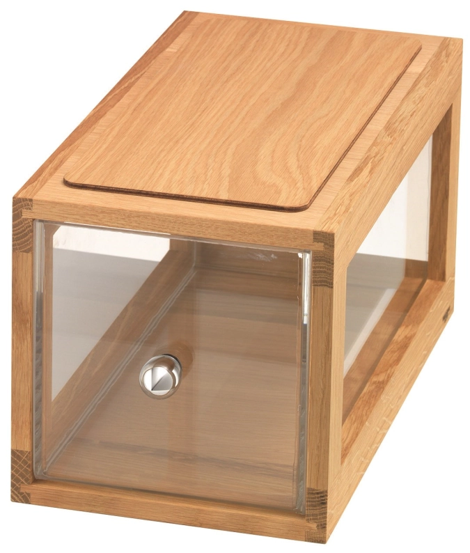 Box Bread Slender Boîte à pain empilable, bois de chêne H:18