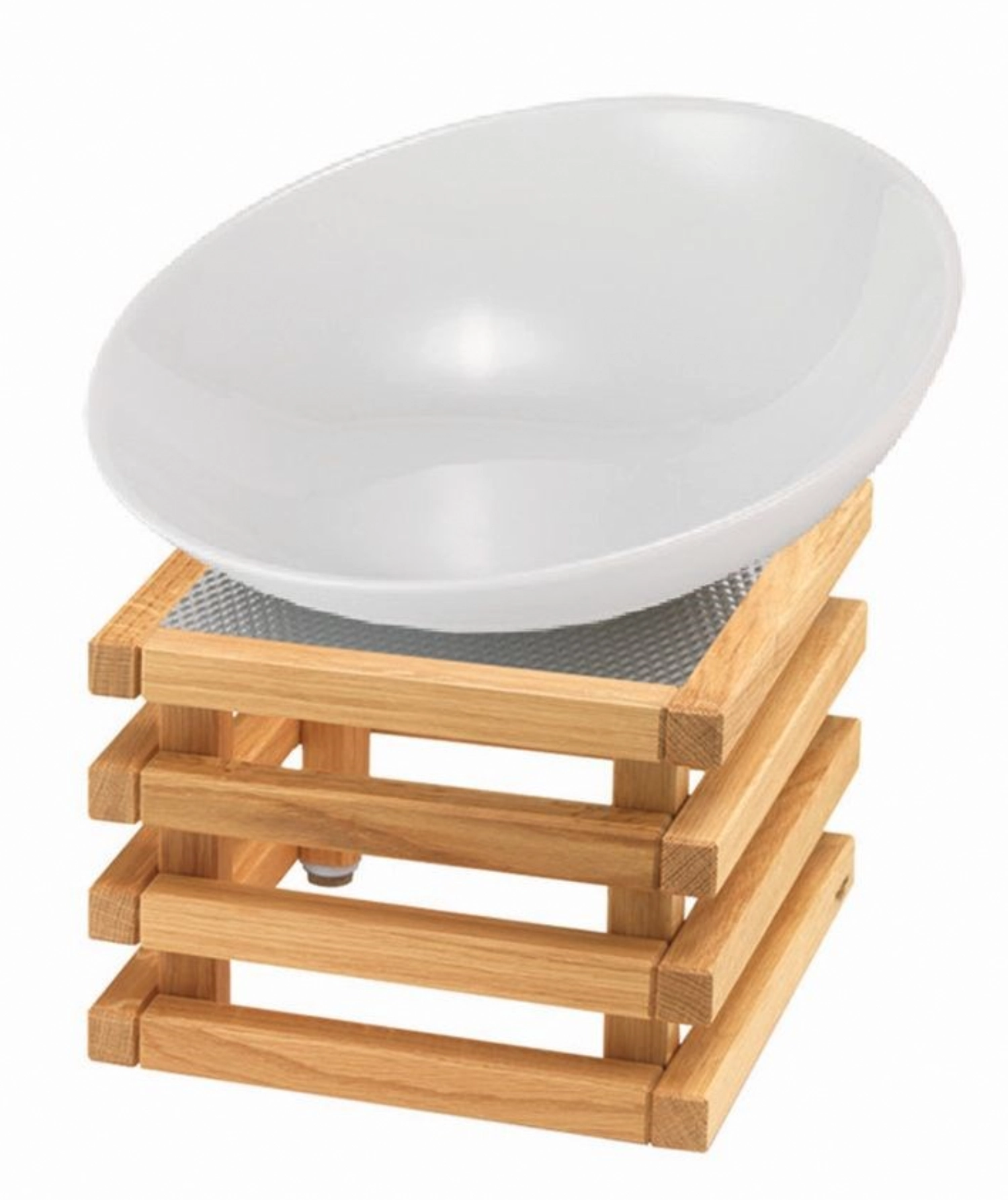 RAISER Buffet 23x23 blanc 2L, L Pied en chêne