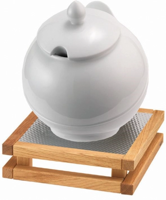 RAISER Buffet Bowl Maxi 23x23 weiss S Standfuss Eichenholz