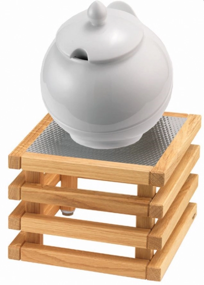 RAISER Buffet Bowl Med. 23x23 weiss L Standfuss Eichenholz