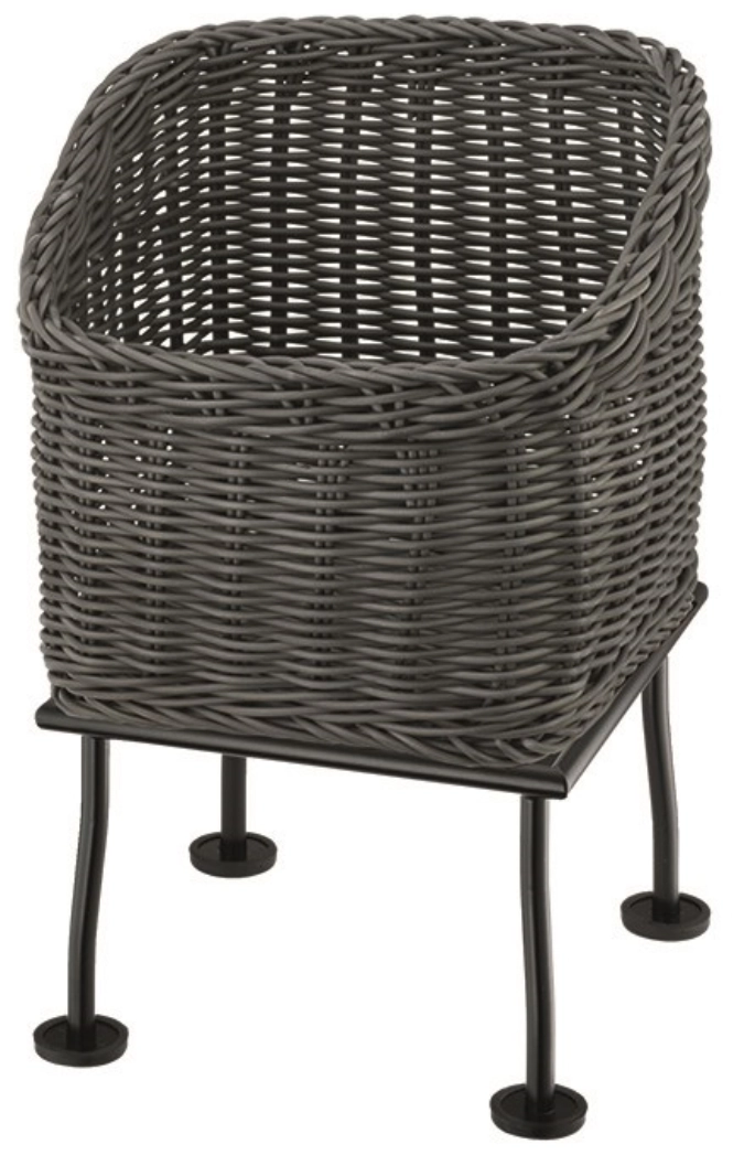 RAISER Brotkorb 23x23cm grey L-Standfuss Black Steel Korb au
