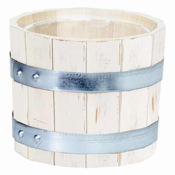 CARAFINE Getränke-Set Solo Vintage Holzfass Robinie, weiss