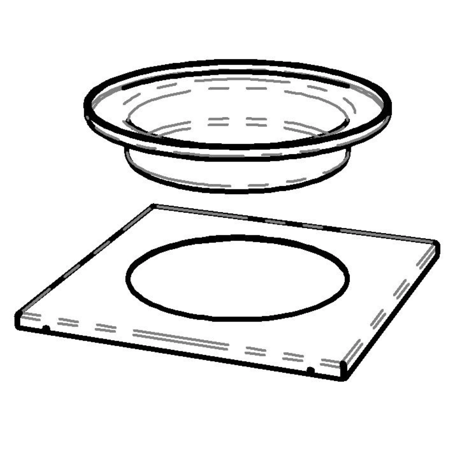 RAISER Dekor-Metallplatte mit Plastikeinsatz, Modell Anthra
