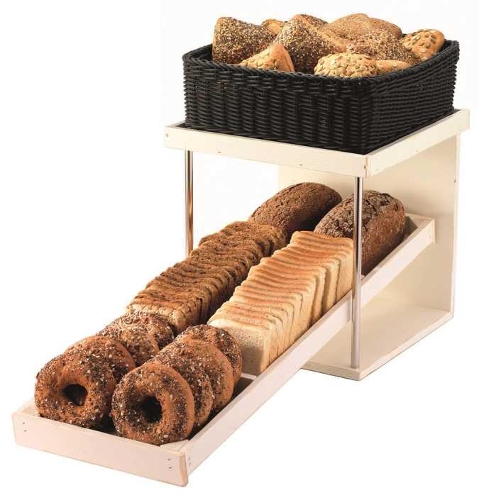 RAISER Station à pain Vintage White en bois 330x330x750mm