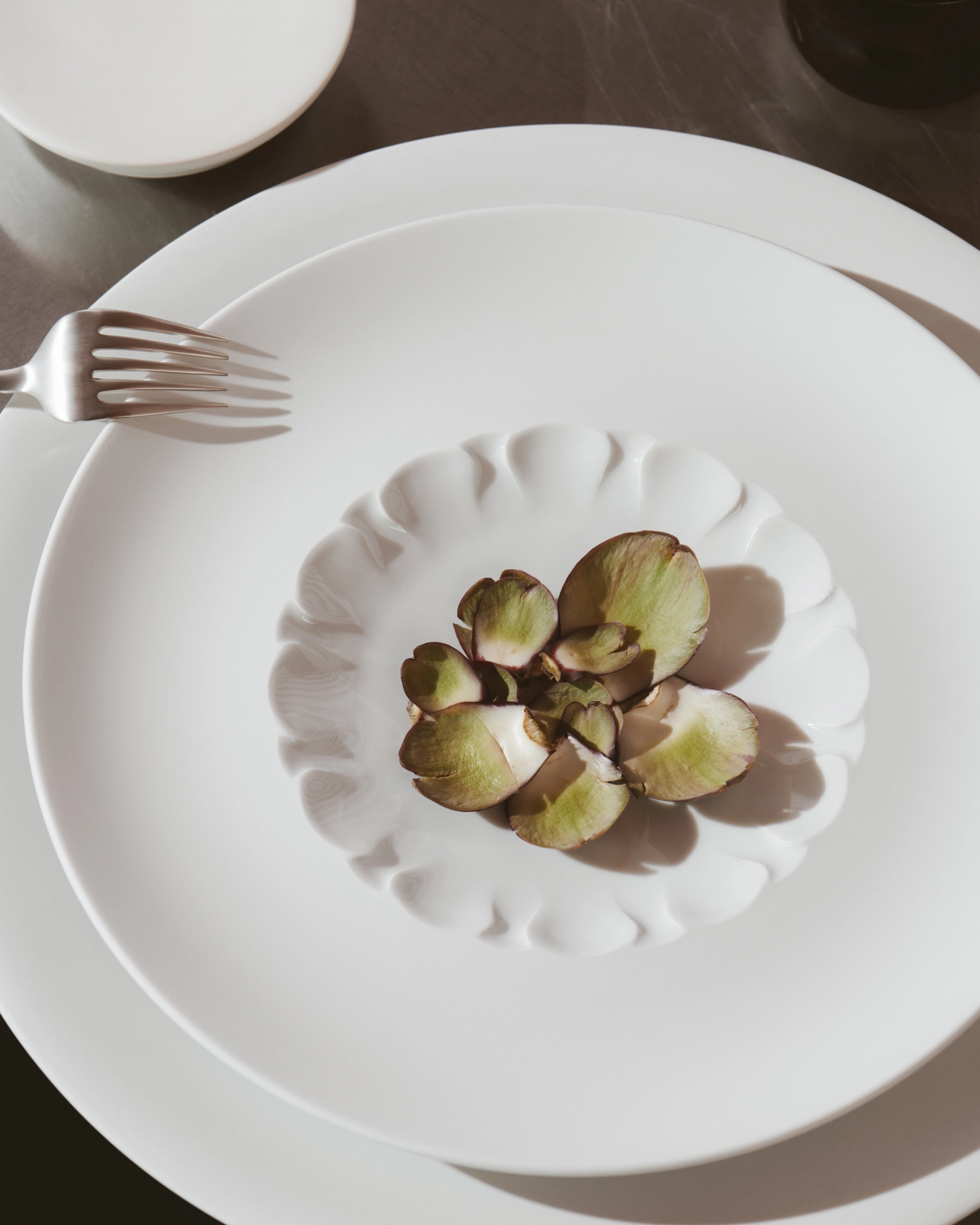 Evolution Assiette a. rebord et miroir texturé