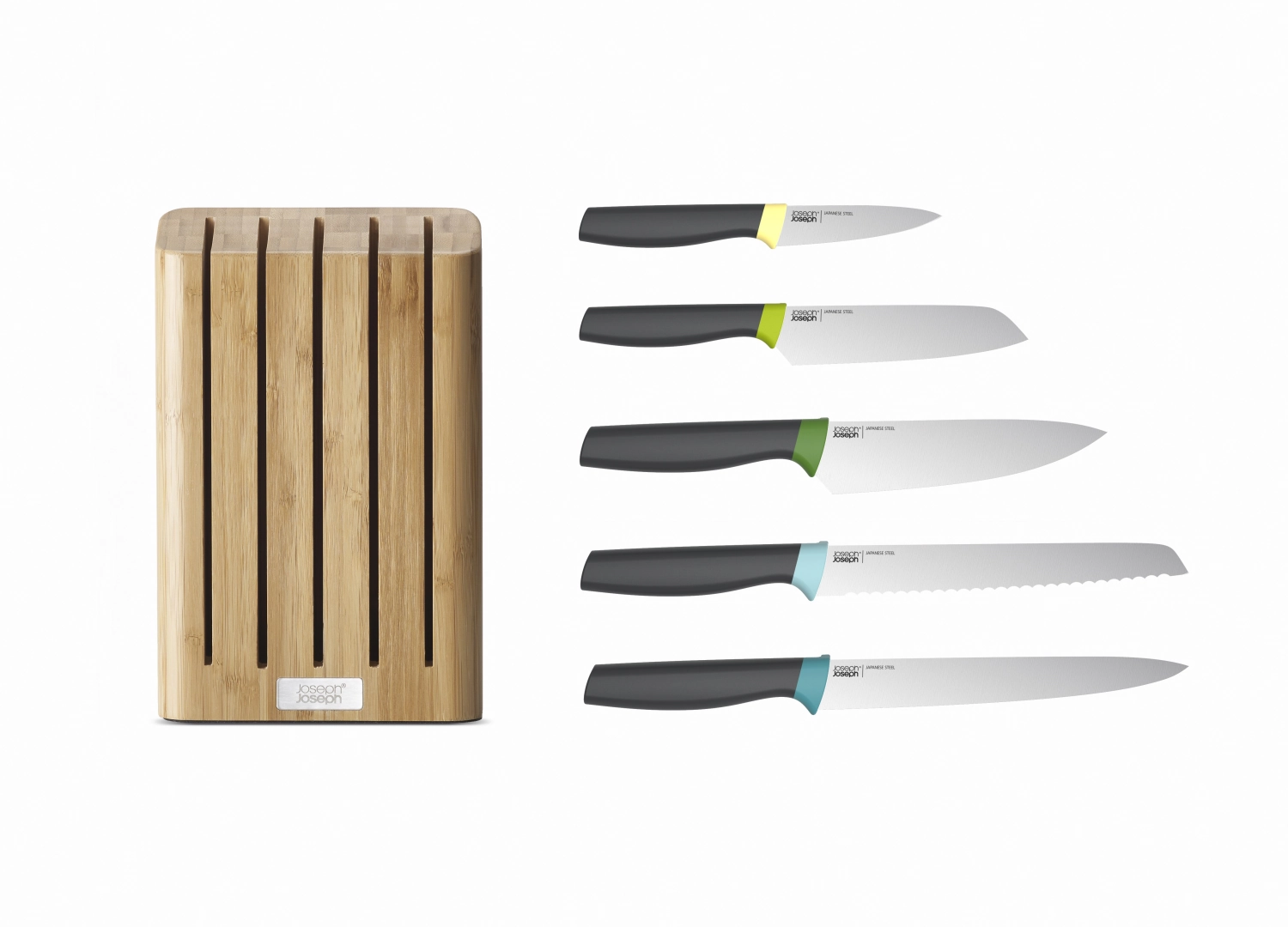 Elevate bloc à couteaux, 5 pièces, bambou, 35.5x14.9x6.1cm