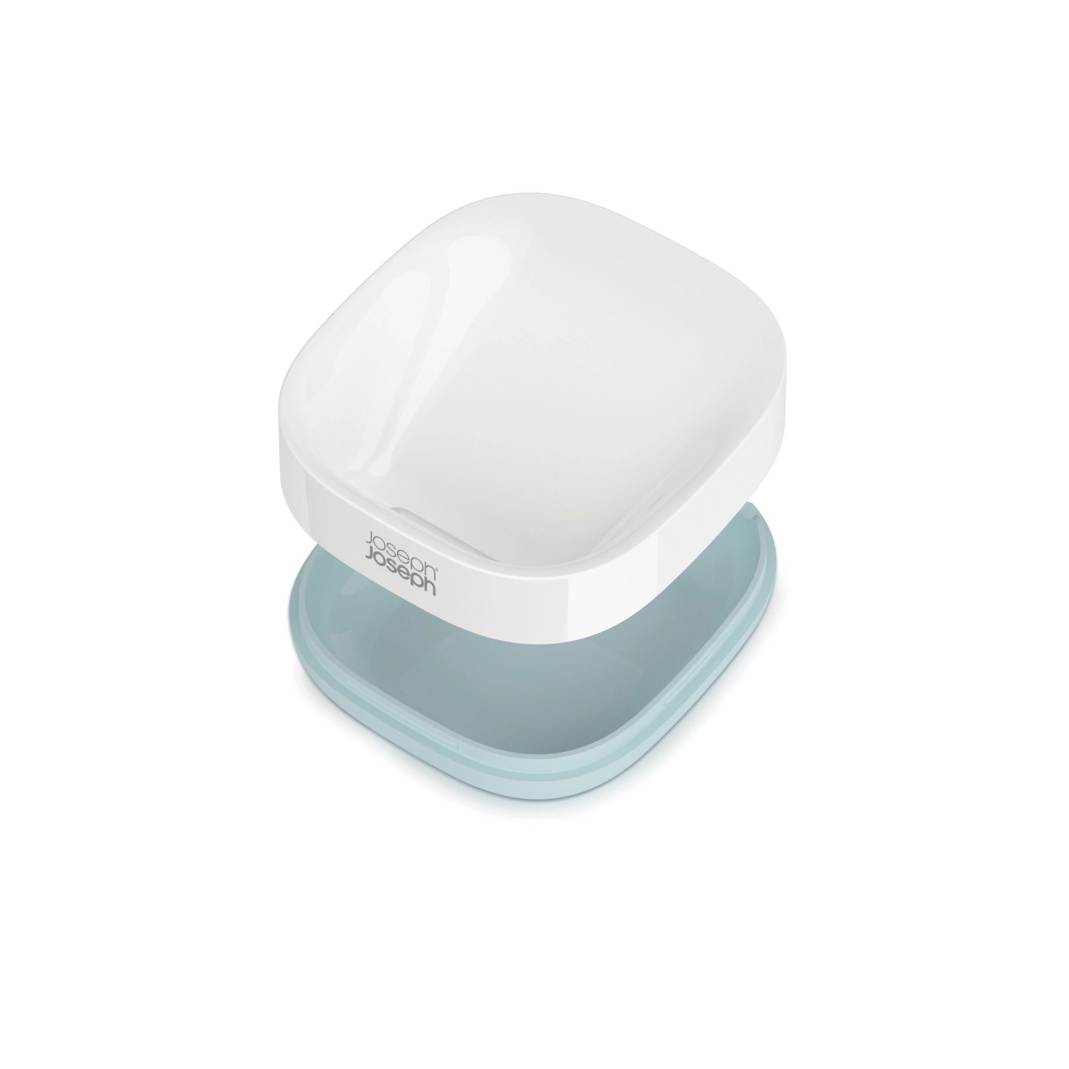 Slim Compact Seifenbehälter weiss grau, 7.4x7.9x3.6cm